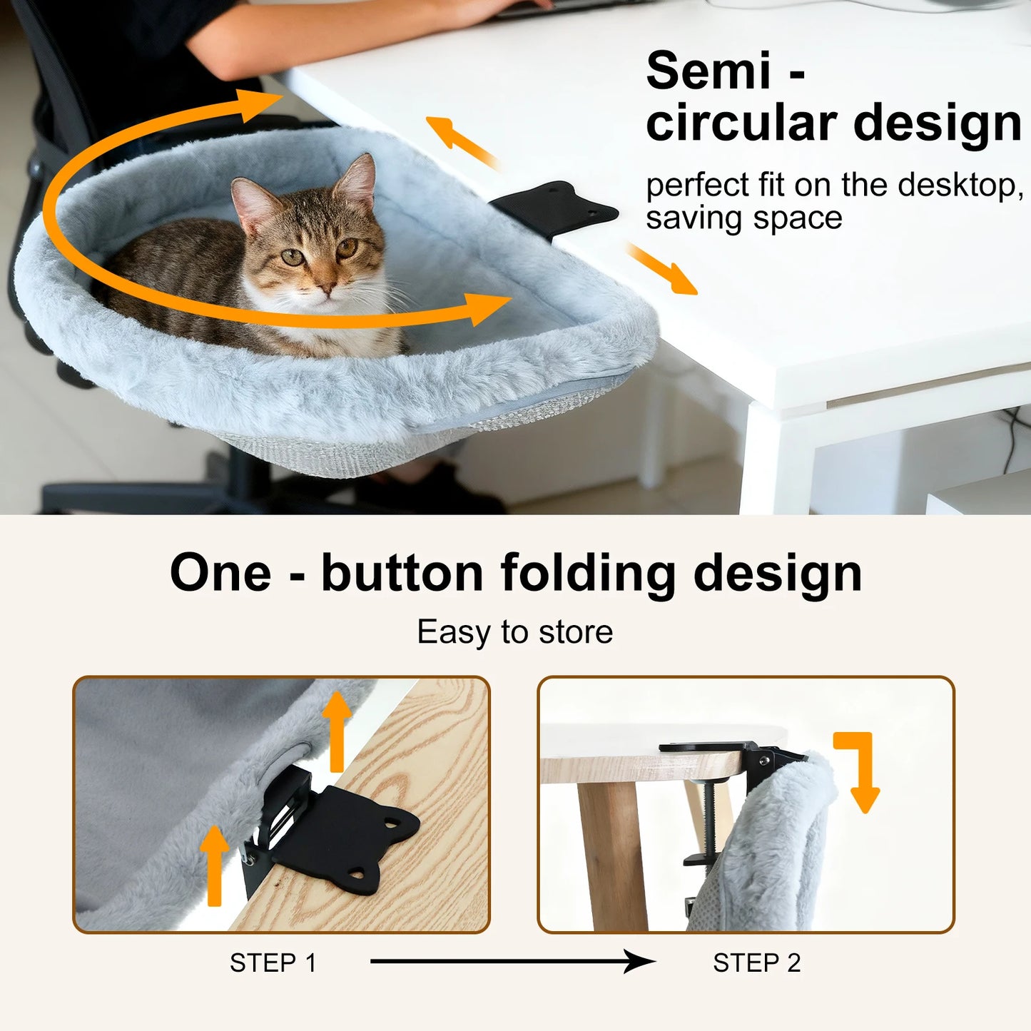 Cat Desk Bed One-Click Folding