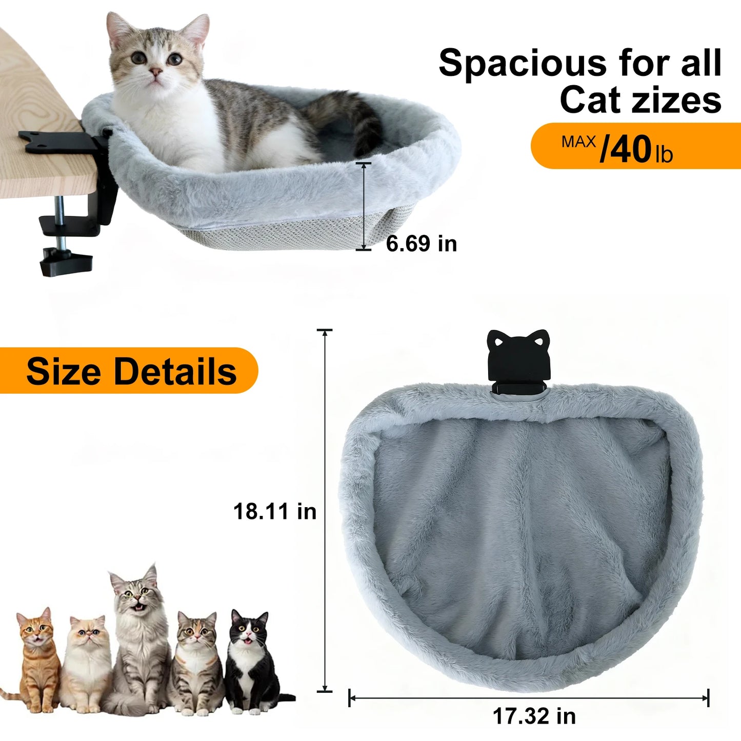 Cat Desk Bed One-Click Folding